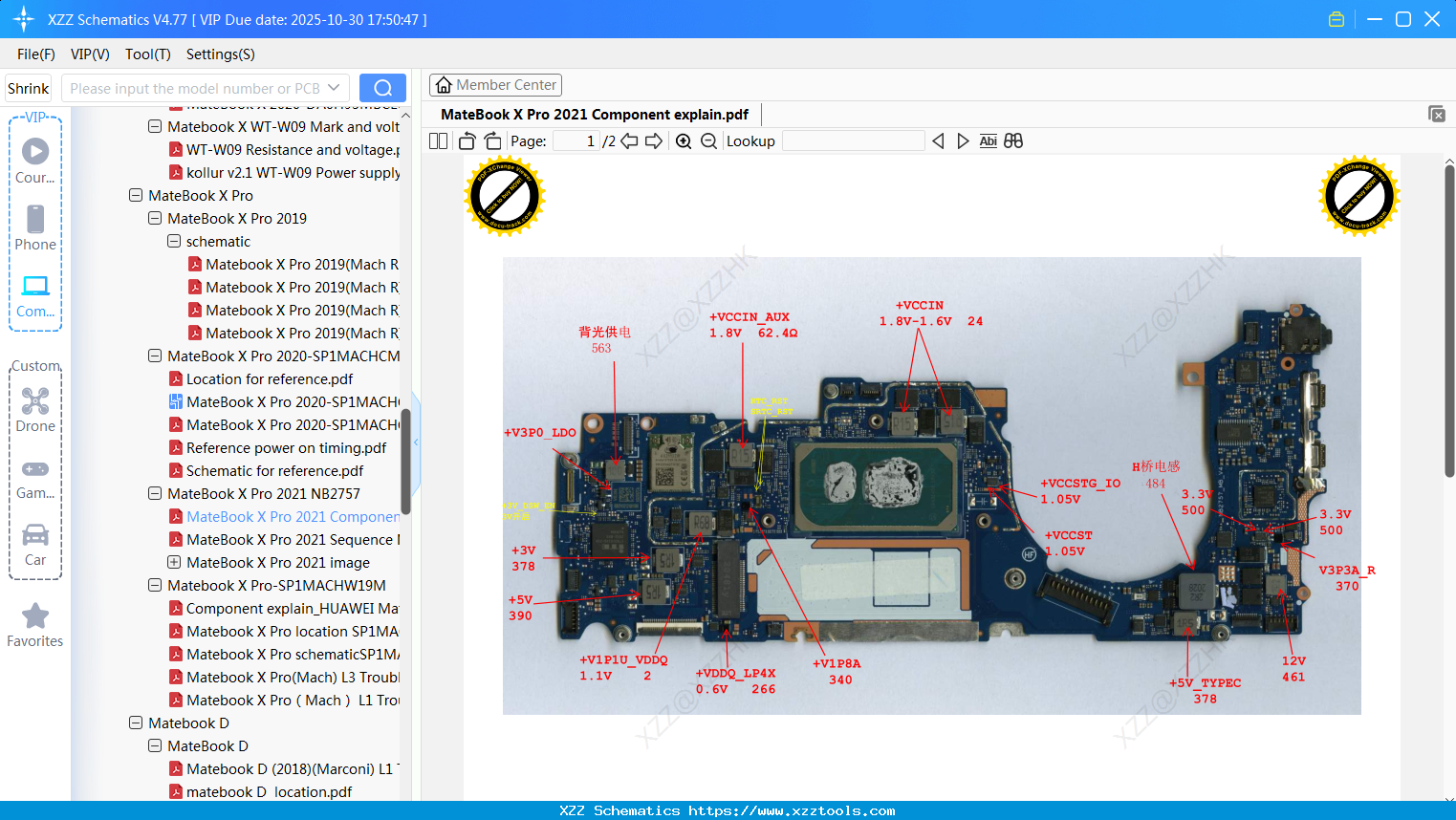 Laptop HUAWEI MateBook X Pro 2021 Component Explain